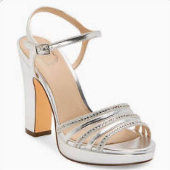I. Miller Leather Size 9 Womens Sylas Bedazzled Heeled Sandals. New - Picture 1 of 9